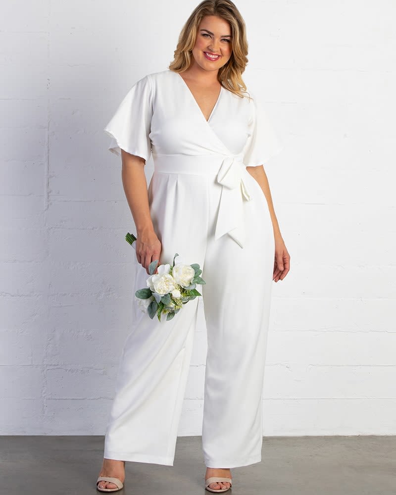 Plus Size Karina Crepe Jumpsuit IVORY